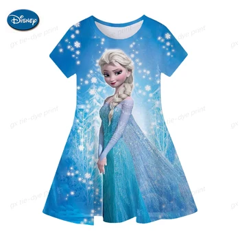 Disney Frozen Платье принцессы Анны Эльзы для девочек, праздничные платья на День рождения, Vestidos, Детский Рождественский косплей, Костюм Снежной Королевы, Топы