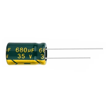 10шт 35V680UF 35V 680UF (высокое качество) высокочастотный алюминиевый электролитический конденсатор с низким ESR / импедансом