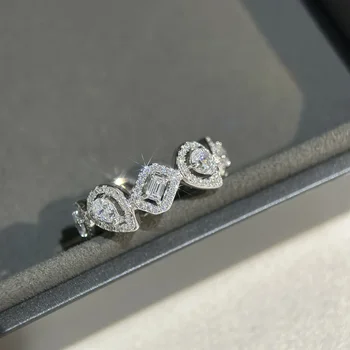 Оригинальное импортное женское обручальное кольцо из стерлингового серебра S925 пробы с бриллиантами из 18-каратного золота. Необычные роскошные украшения в стиле ретро
