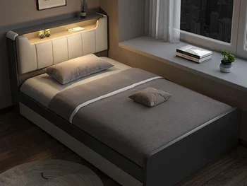 Односпальная кровать 1,2 м современная домашняя низкая кровать с татами в легком скандинавском стиле, небольшая квартира для детей, мебель для хранения вещей