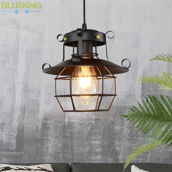 Ретро Винтажная промышленная люстра с абажуром, антикварный потолочный светильник для домашнего кафе (без лампы накаливания)