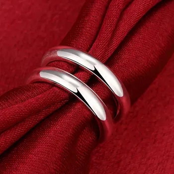 Простое кольцо из стерлингового серебра 925 пробы для женщин, регулируемые Роскошные Модные Свадебные Аксессуары для вечеринок, ювелирные изделия, Рождественские Подарки