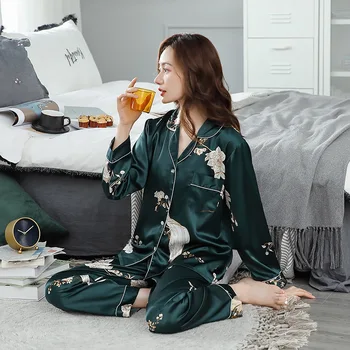 Женский пижамный комплект из 2 предметов, женская одежда, пижамы для групп сна, пижамы для пар, сексуальное ночное белье 4 сезона