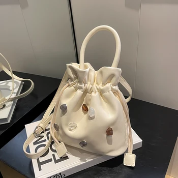 Роскошная дизайнерская женская сумка-мешок 2023 из искусственной кожи, сумки через плечо для женщин, модные сумки для покупок, кошелек